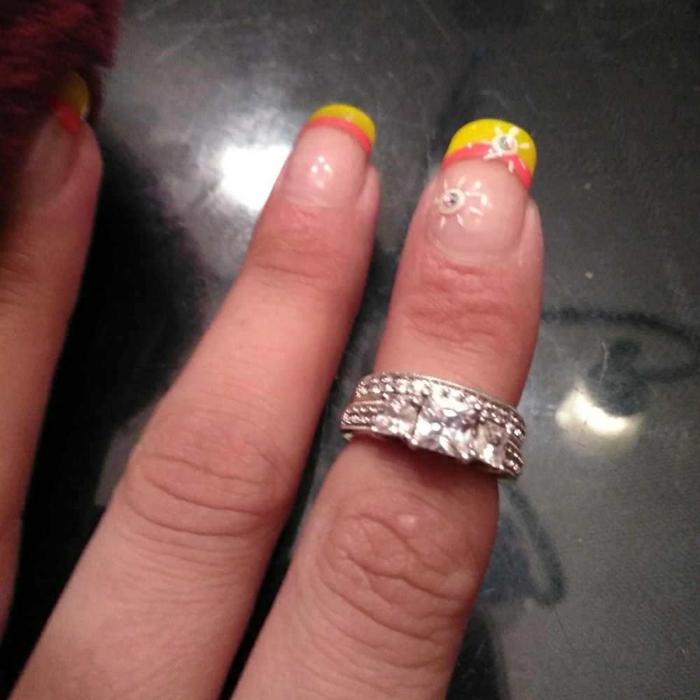 925 Sterling Silver 2pc Ring Set - image 1